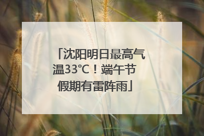 沈阳明日最高气温33℃！端午节假期有雷阵雨